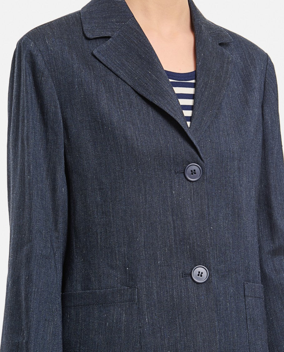Max Mara Derna' Tailored Blue Jacket With Front Button Fastening