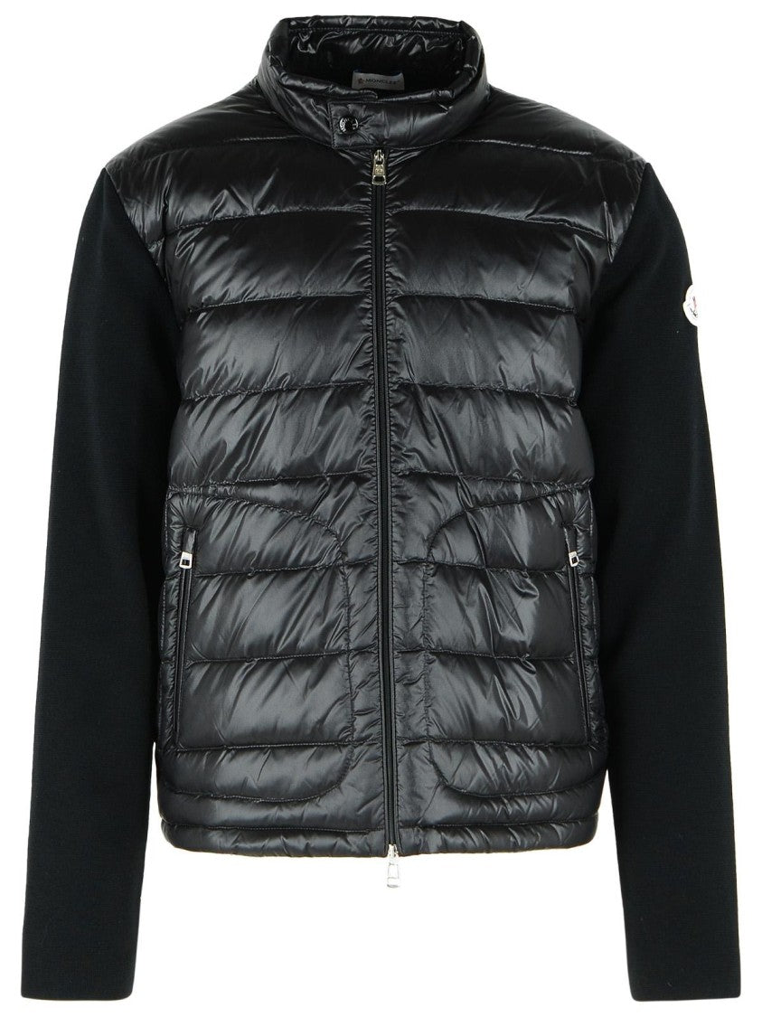 Moncler Padded Wool Cardigan With Black Zip