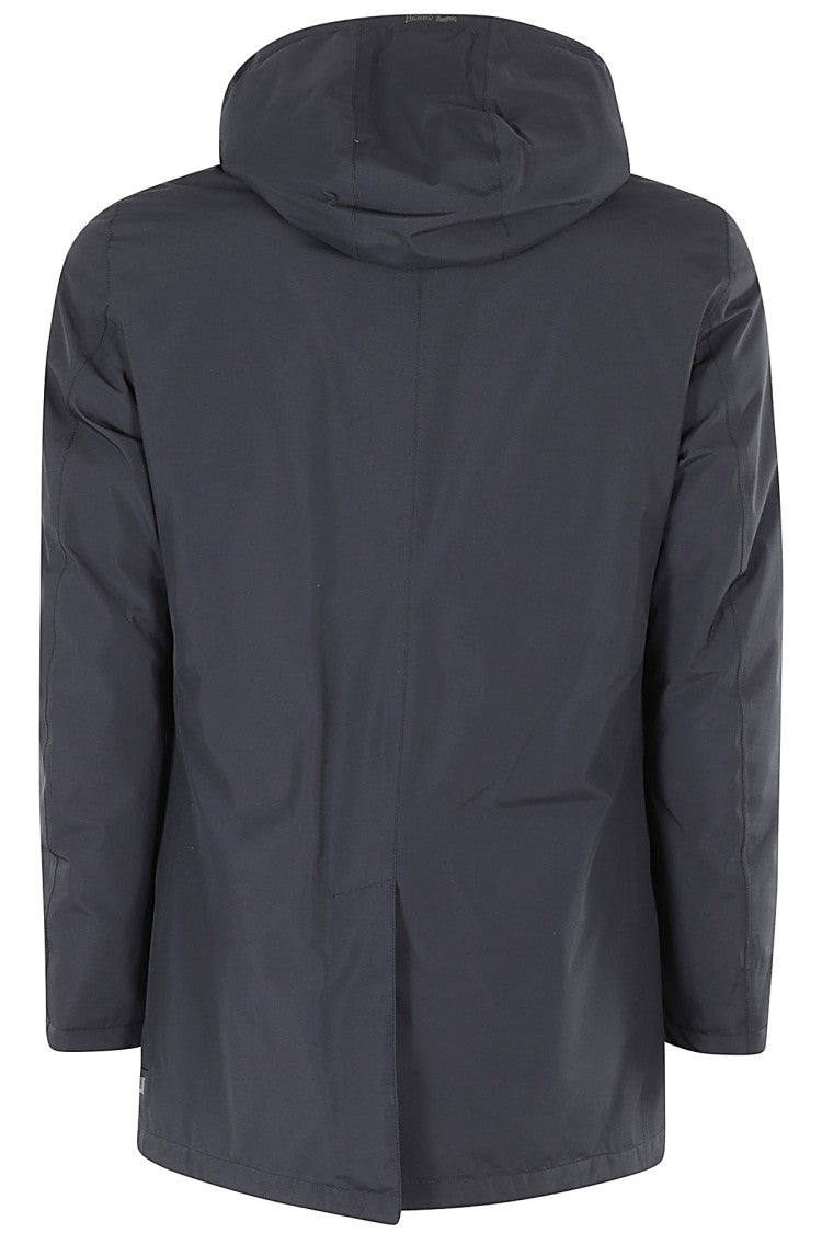 Herno Navy Blue Polyester Carcoat