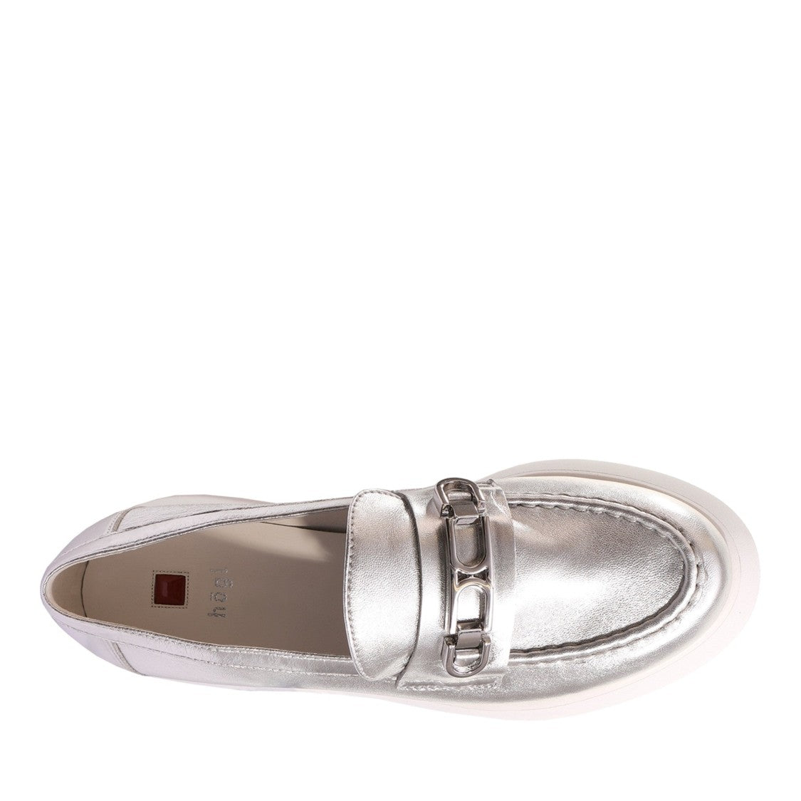 Högl Silver Cecil Metallic Decorative Bit Leather Loafers