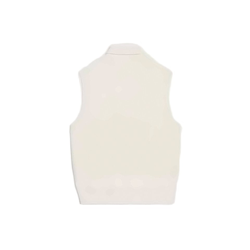 Celine Minimalist Sleeveless Wool Blend Turtleneck Top