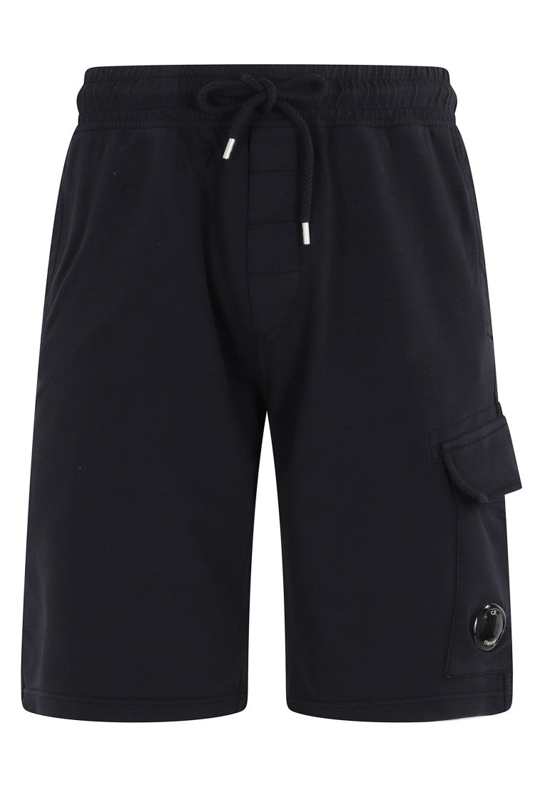 C.P. Company Dark Blue Light Fleece Cargo Lens Drawstring Cotton Shorts
