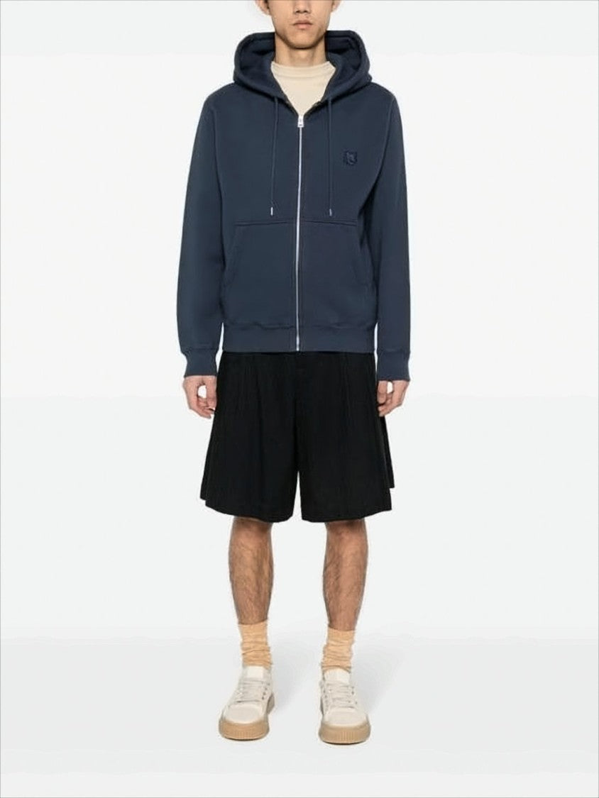 Maison Kitsuné Zip-Up Hoodie With Drawstring Hood And Embroidered Logo