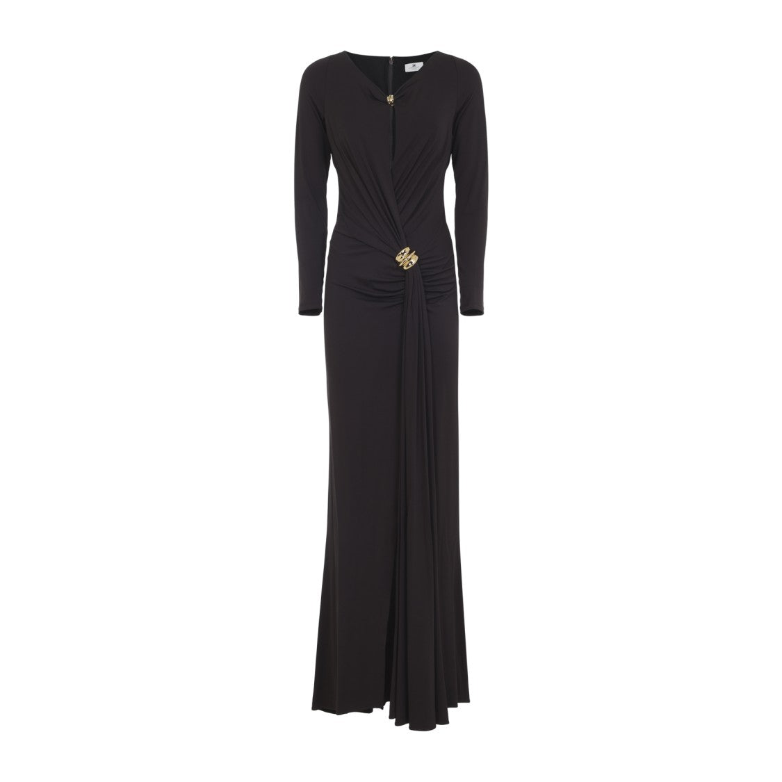 Elisabetta Franchi Dark Chocolate Brown Jersey Brown Gown
