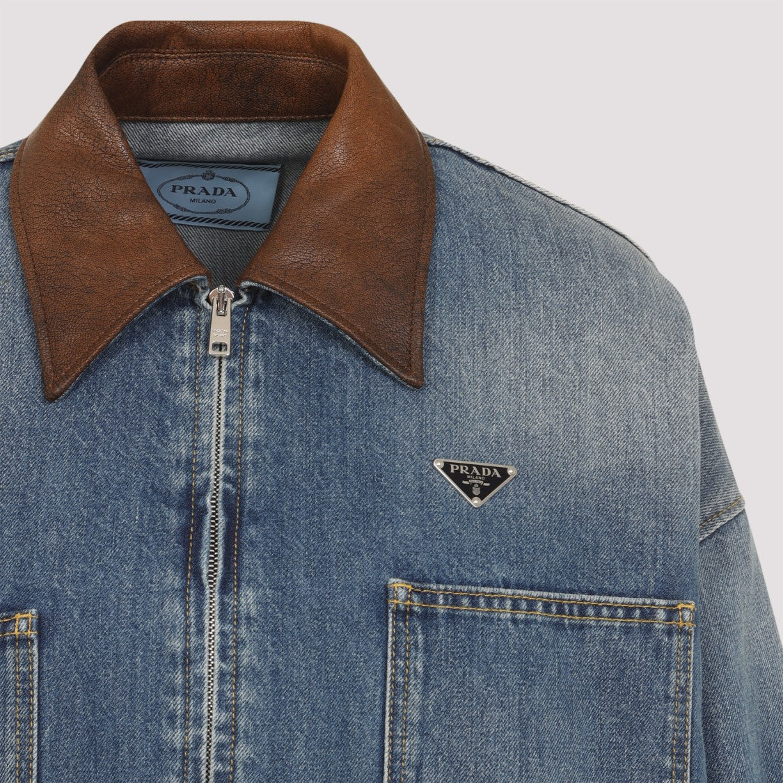 Prada Light Blue Cotton Blouson