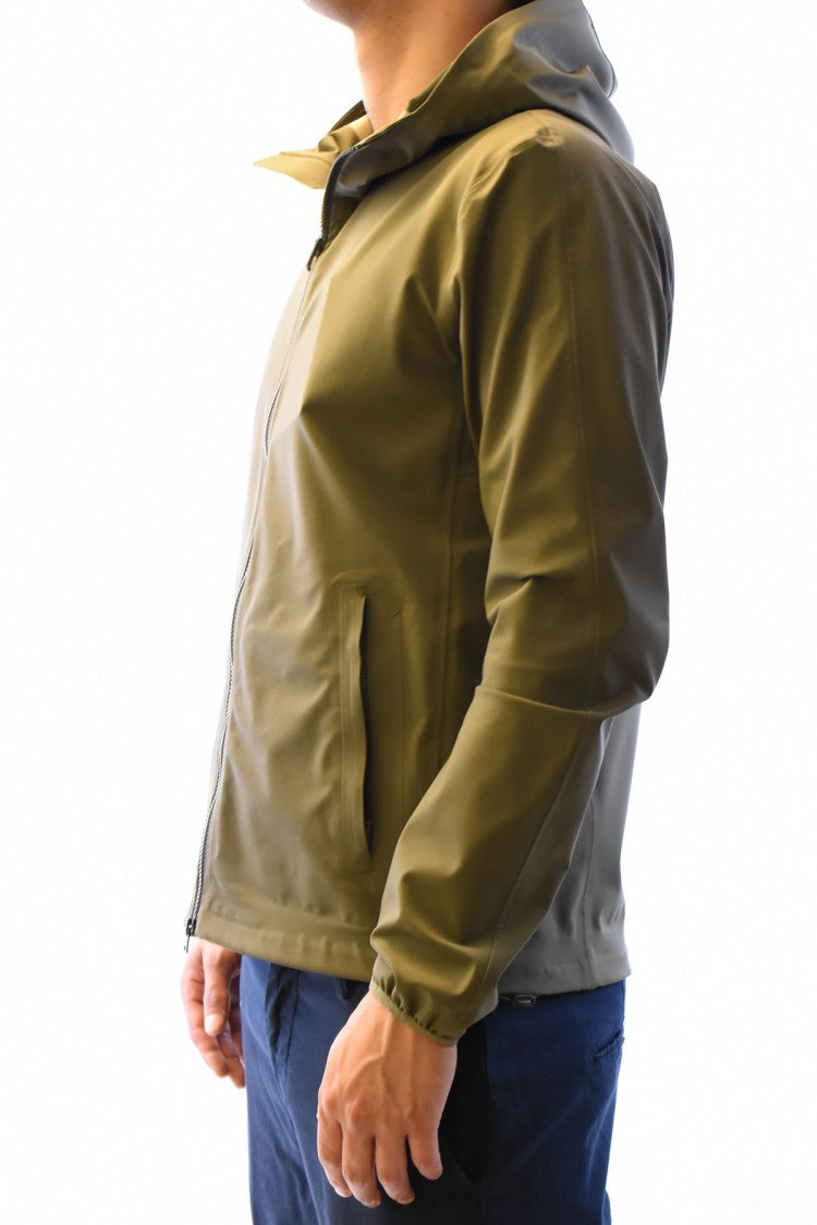 Herno Green Technical Nylon Zip-Up Jacket