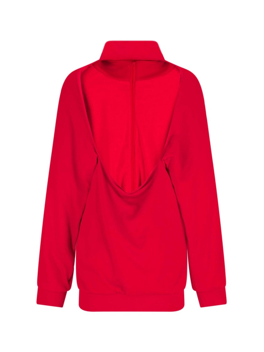 Balenciaga Zip-Up Logo Sweatshirt – Red