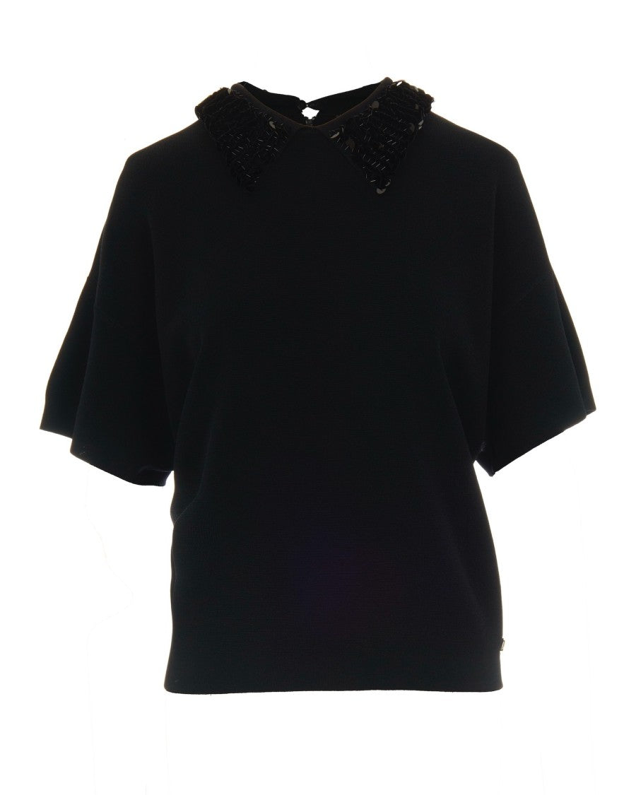 Liu Jo Black T-Shirt With Sequins