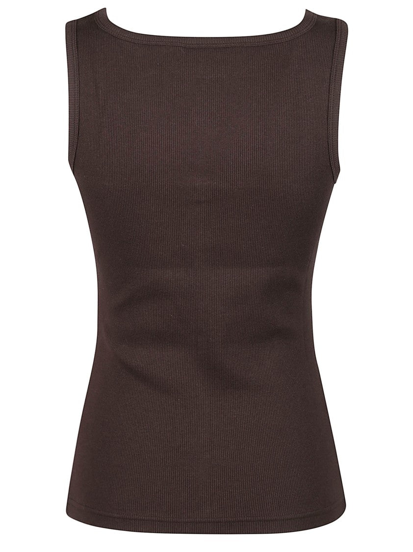Courrèges 90'S Rib Square Neck Zipped Tank Top