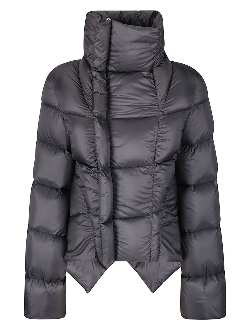 Rick Owens Short Technical Fabric Puffer Jacket With High Collar