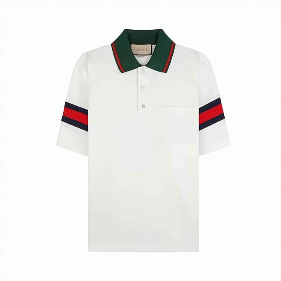 Gucci Short-Sleeve White Polo Shirt With Contrasting Collar