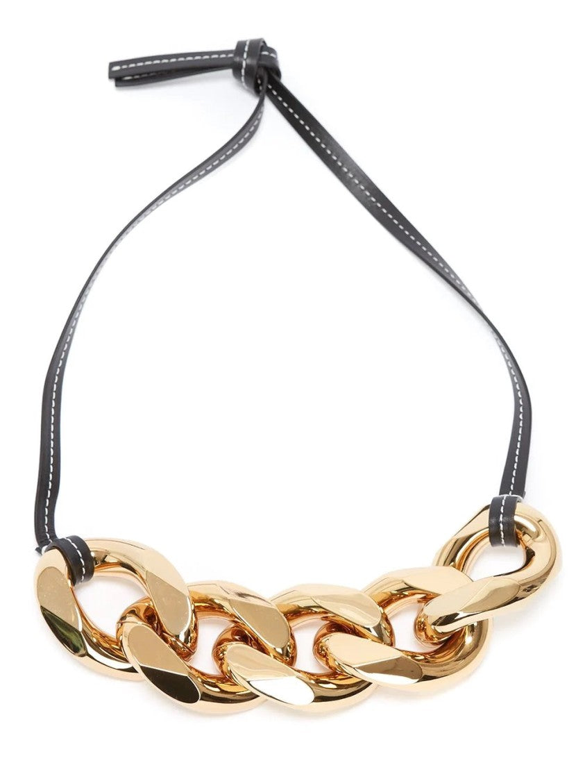 J. W. Anderson Large Gold-Tone Chain Link Strap With Leather Accents