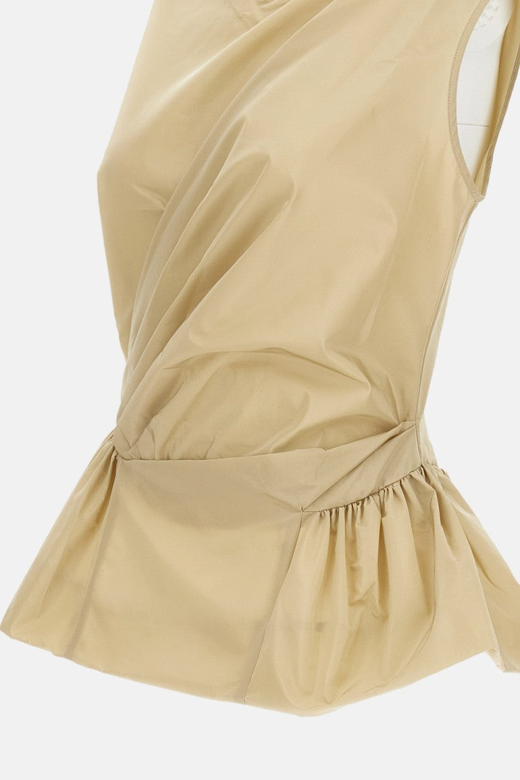 Simone Rocha Draped Beige Top With Fitted Bodice