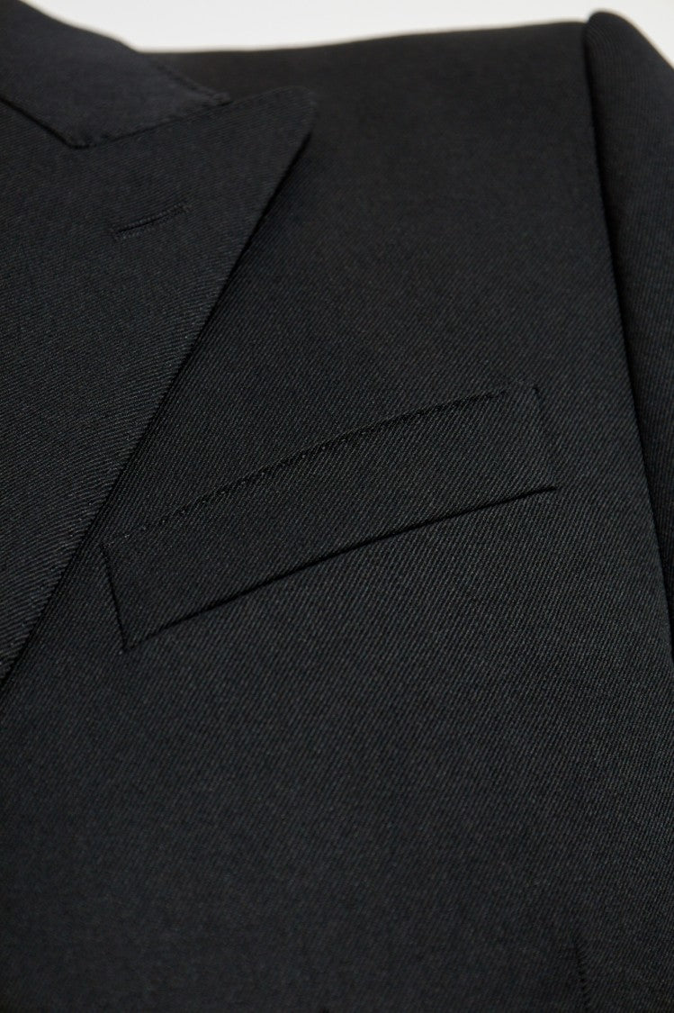 Dolce & Gabbana Double-Breasted Black Wool Blazer