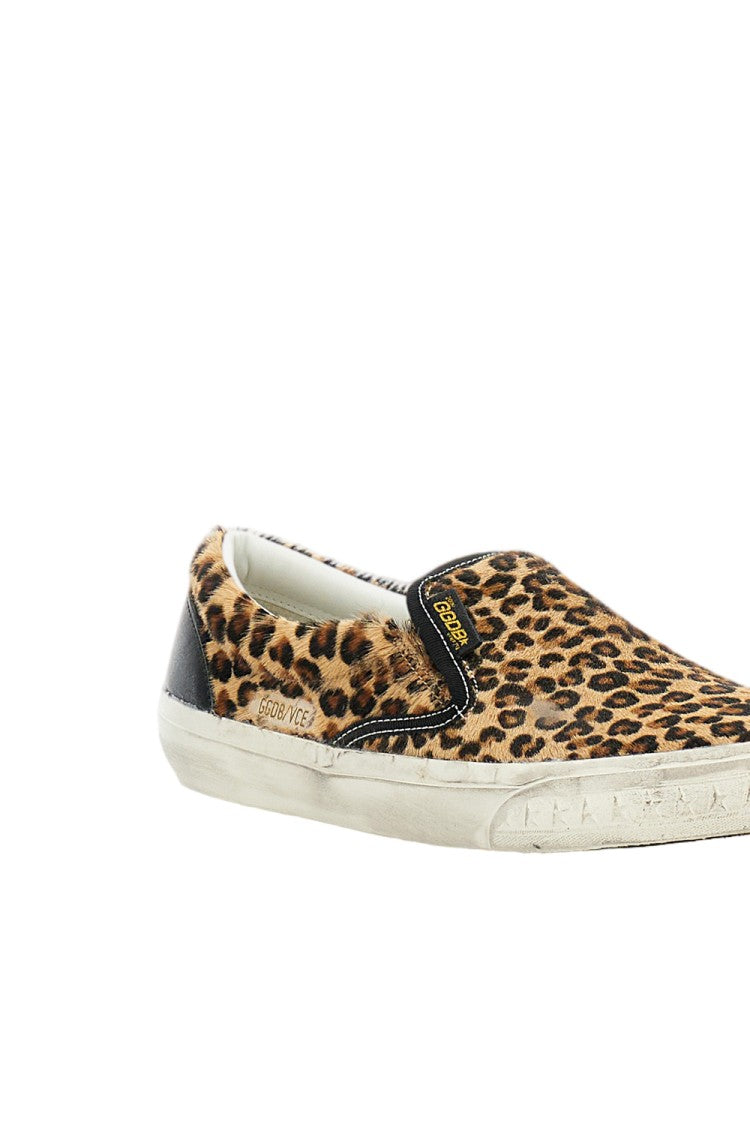 Golden Goose Horsy-Effect Cowhide Slip-On Sneakers With Vintage Finish