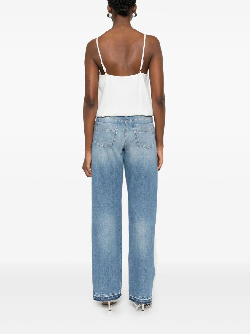 Elisabetta Franchi Fitted Denim Jumpsuit With Floral Embroidery
