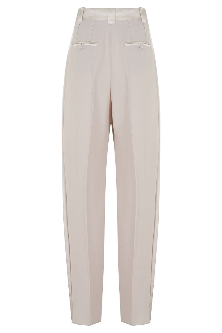 Stella Maxwell X Marella Ivory Tuxedo Pants With Tailored Fit