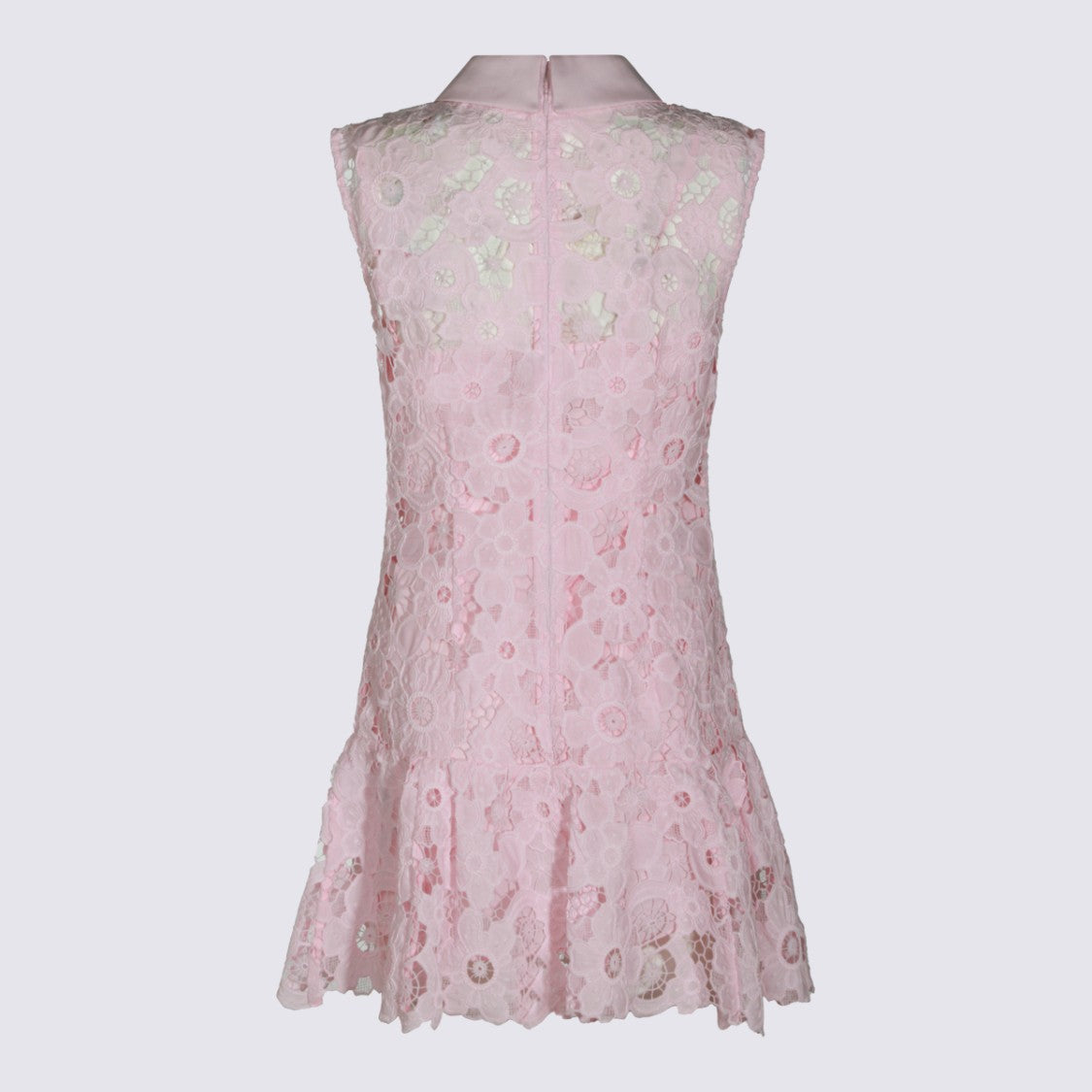 Self-Portrait Scalloped Hem Lace Mini Dress With Structured Collar