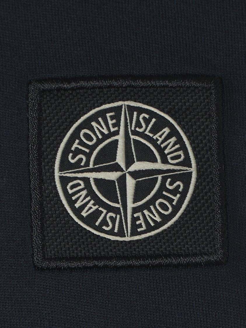 Stone Island Blue T-Shirt With Compass Logo Patch