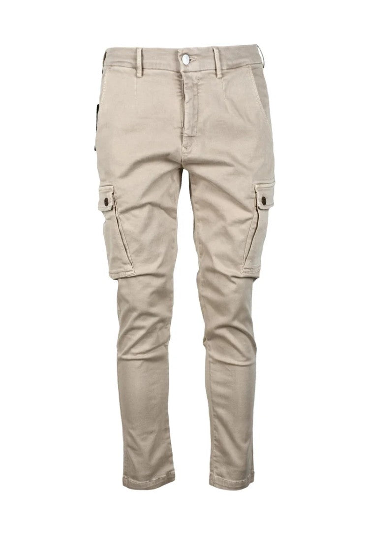 Replay Beige Stretch Cotton Cargo Pants