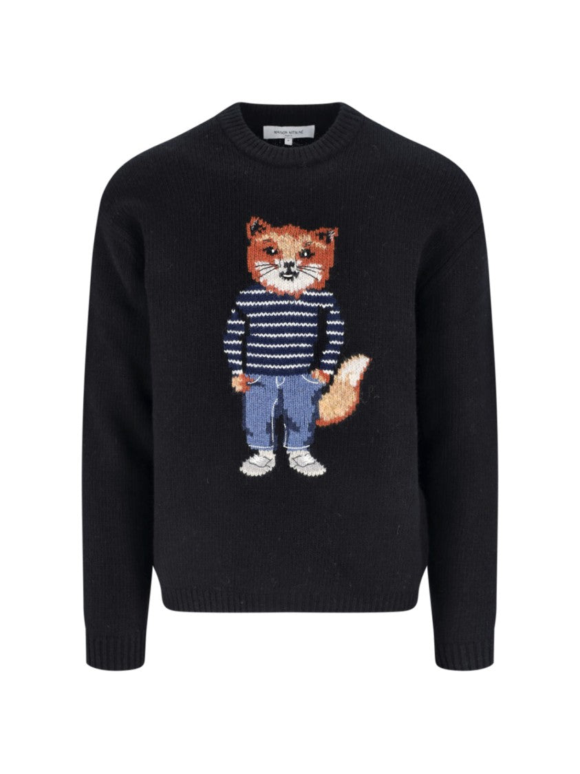 Maison Kitsuné Classic Black Knit Sweater