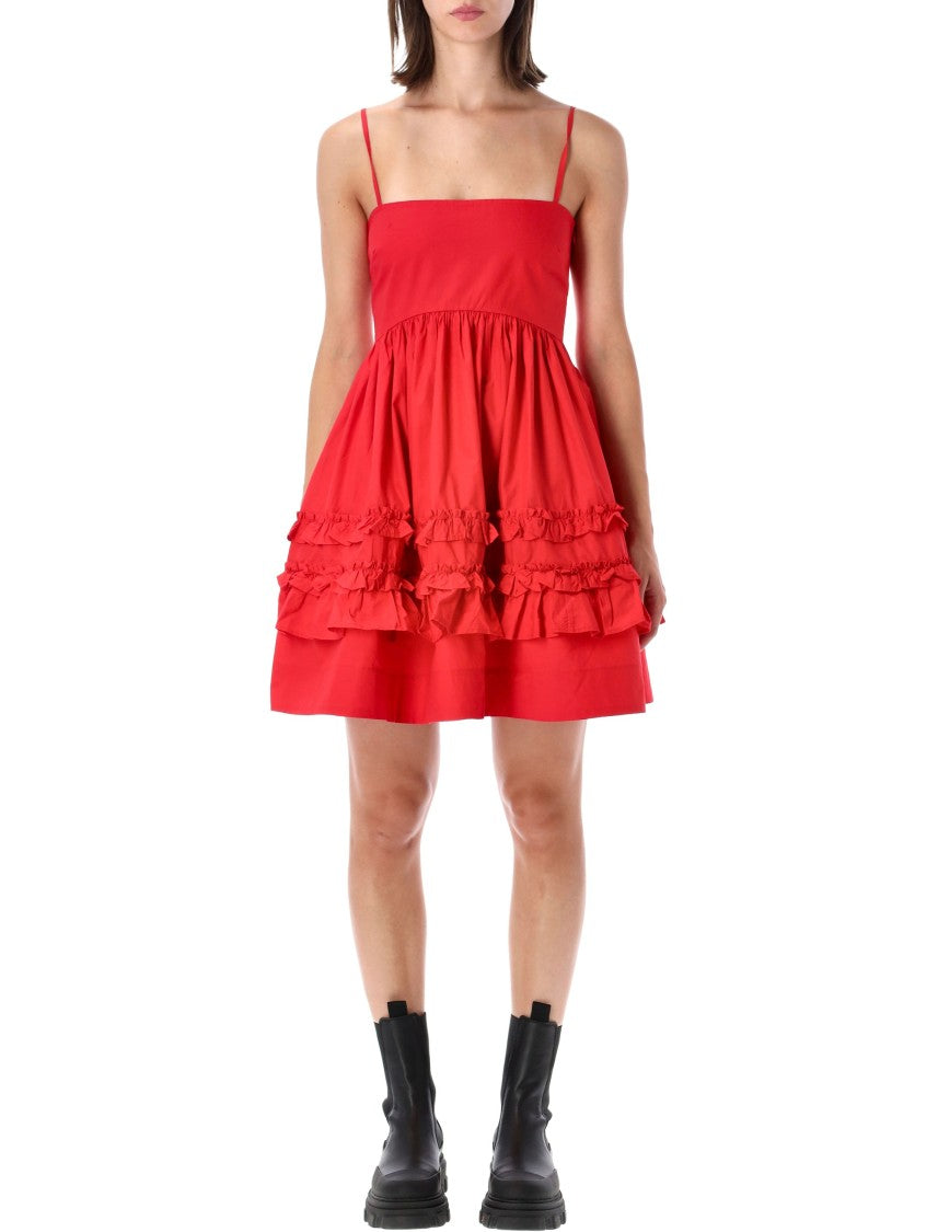 Ganni Red Dress in Cotton