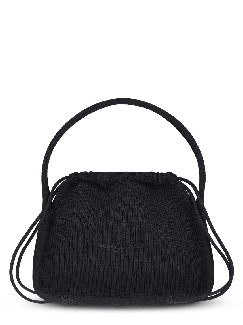 Alexander Wang Ribbed Texture Round Small Bag With Drawstring Closure