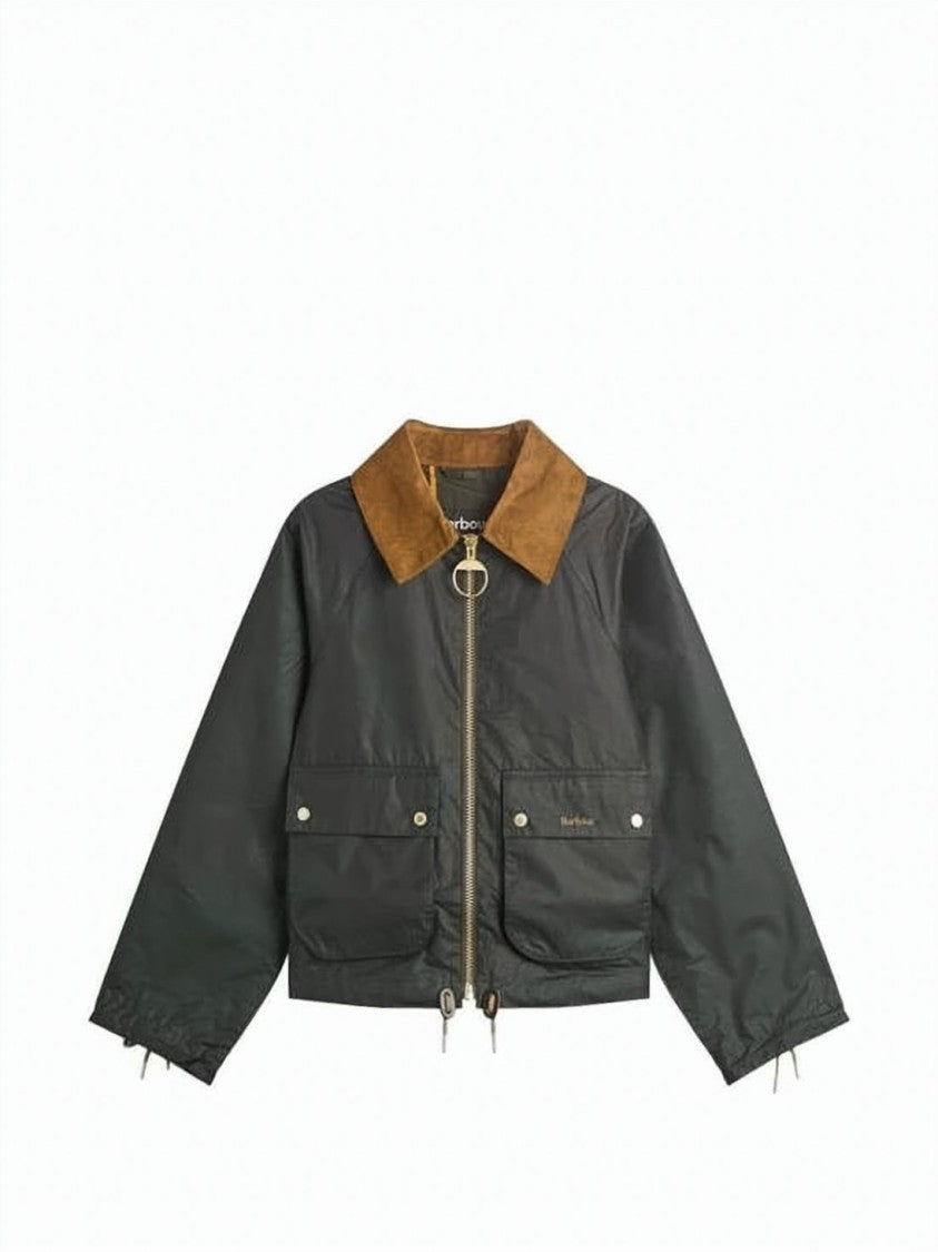 Barbour Cropped Utility Jacket With Corduroy Collar