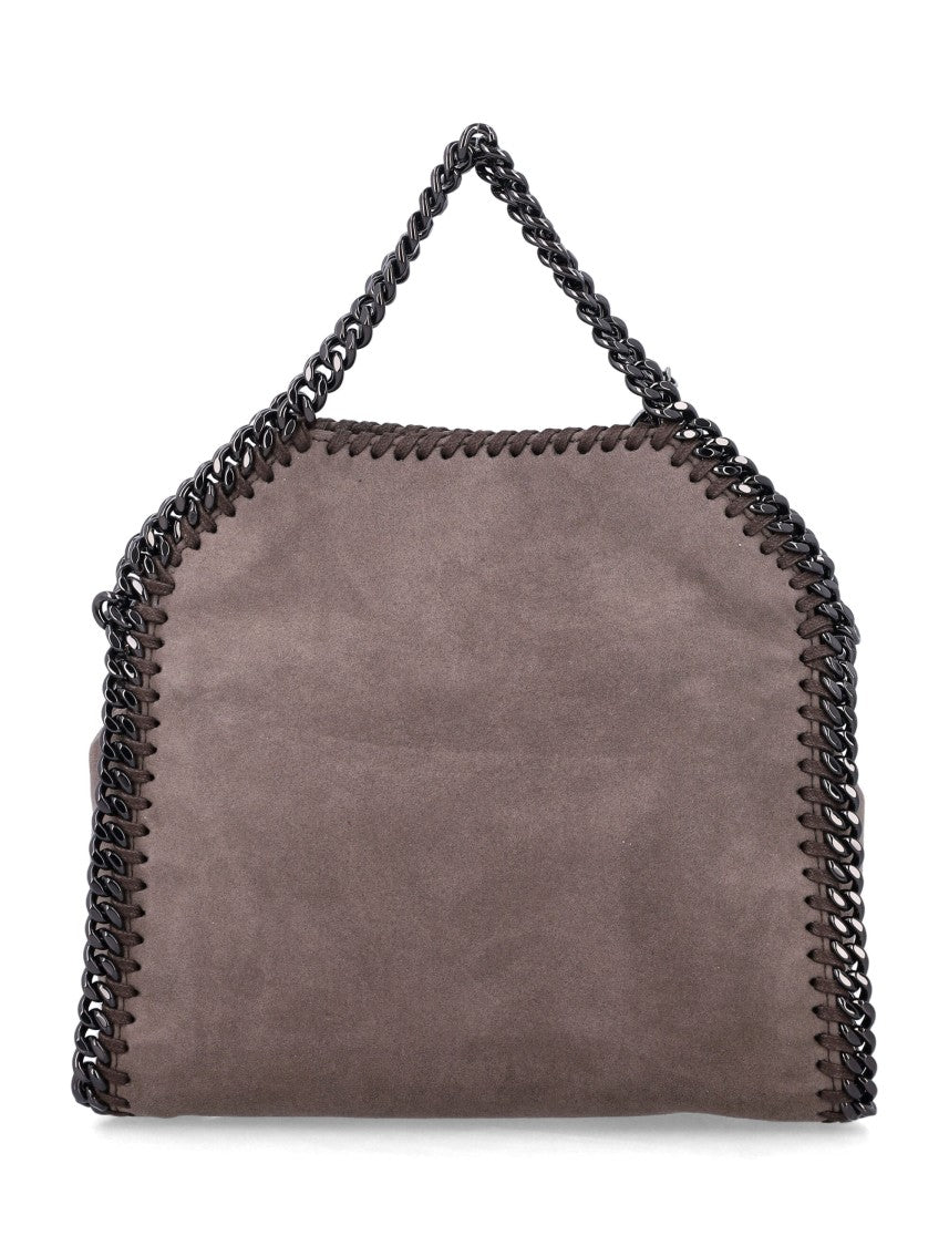 Stella Mccartney Suede-Like Tiny Shoulder Bag With Silver Diamond-Cut Chain