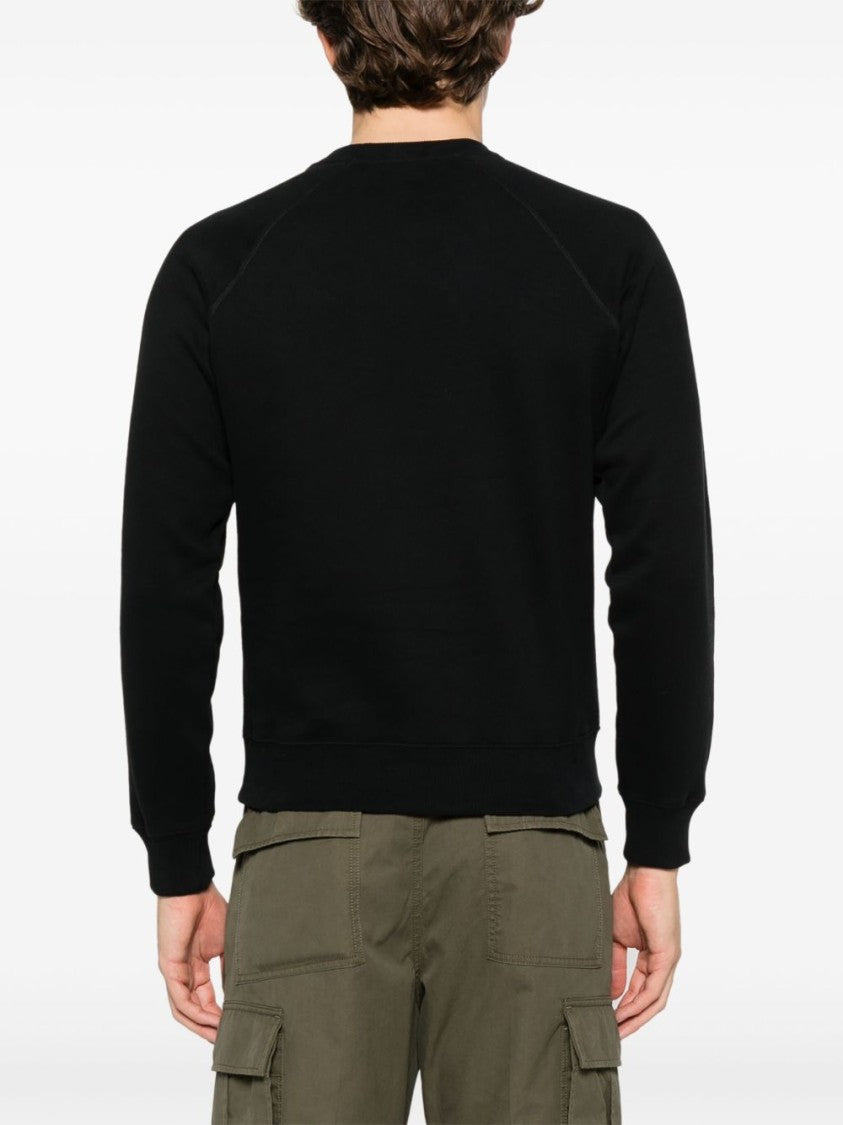 Tom Ford Black Fleece Crewneck Sweatshirt With Signature Logo