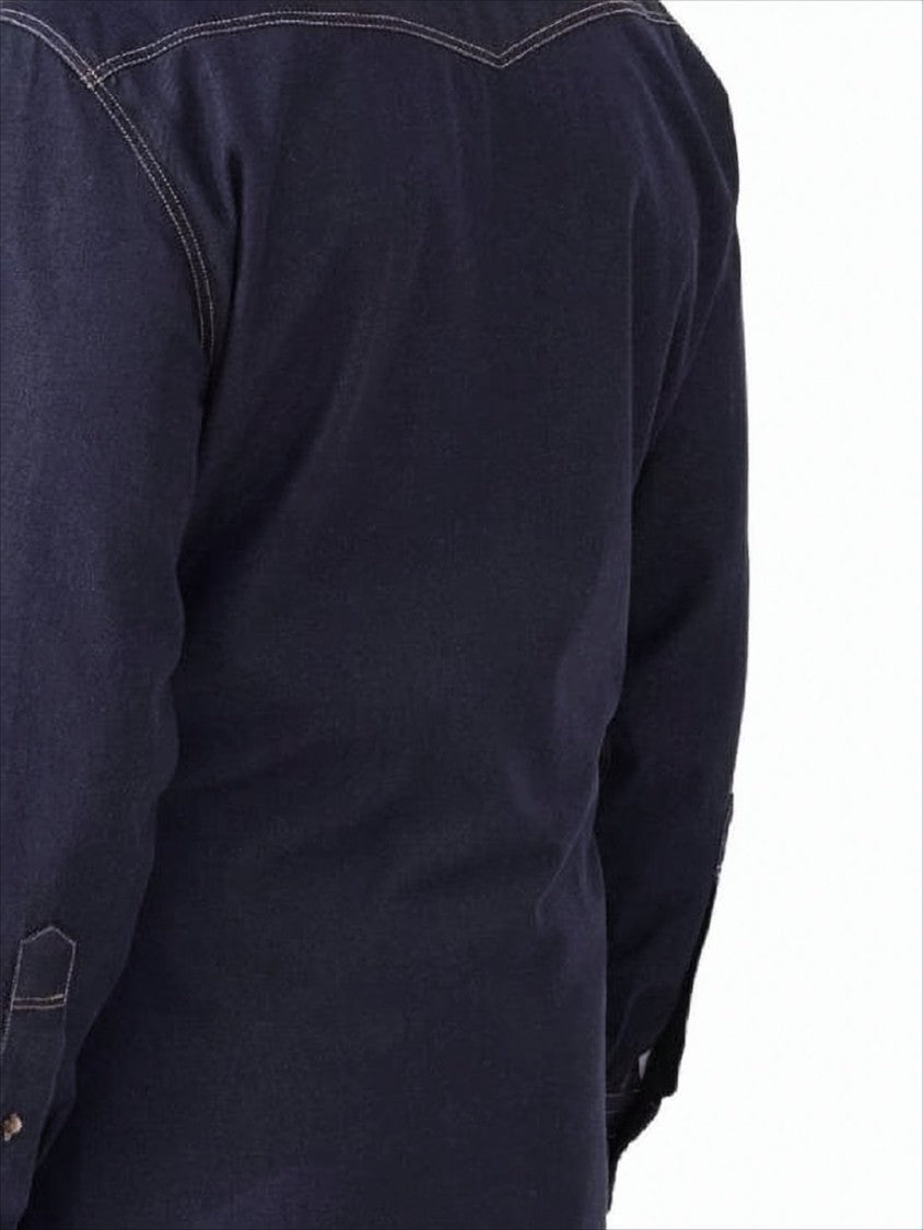 Brunello Cucinelli Dark Denim Long-Sleeve Shirt