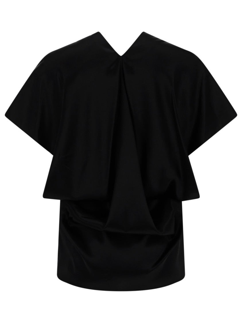 Nina Ricci V-Neck Silk Blend Minimalist Top