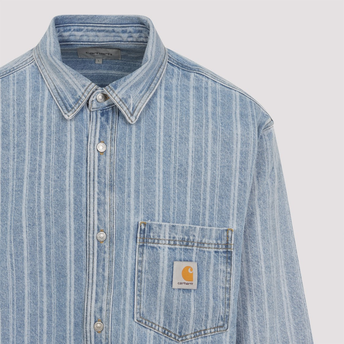 Carhartt Wip Rylan Stripe Blue Cotton Shirt Jacket