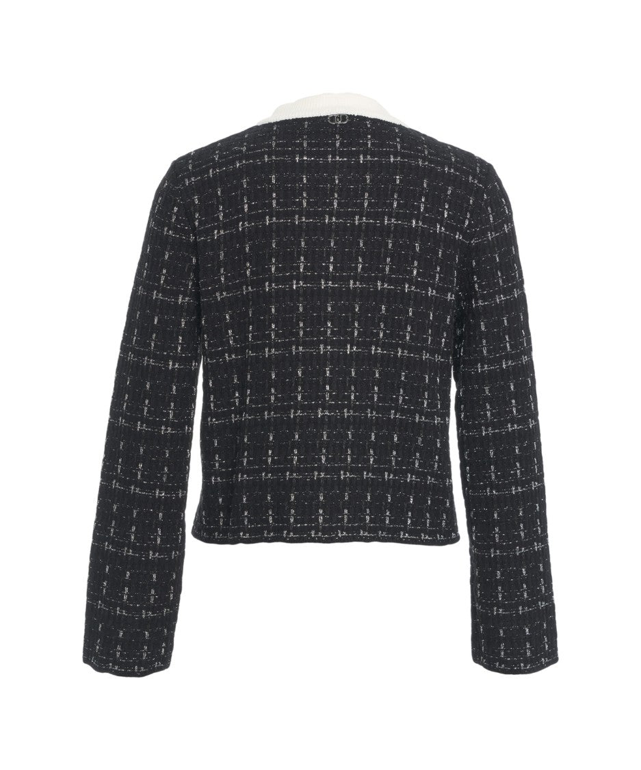 Liu Jo Textured Tweed Jacket With Button Detailing