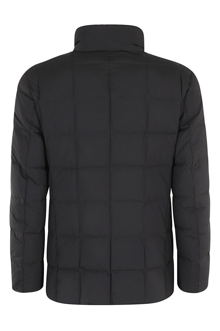Fay Quilted Double-Front Jacket With High Collar