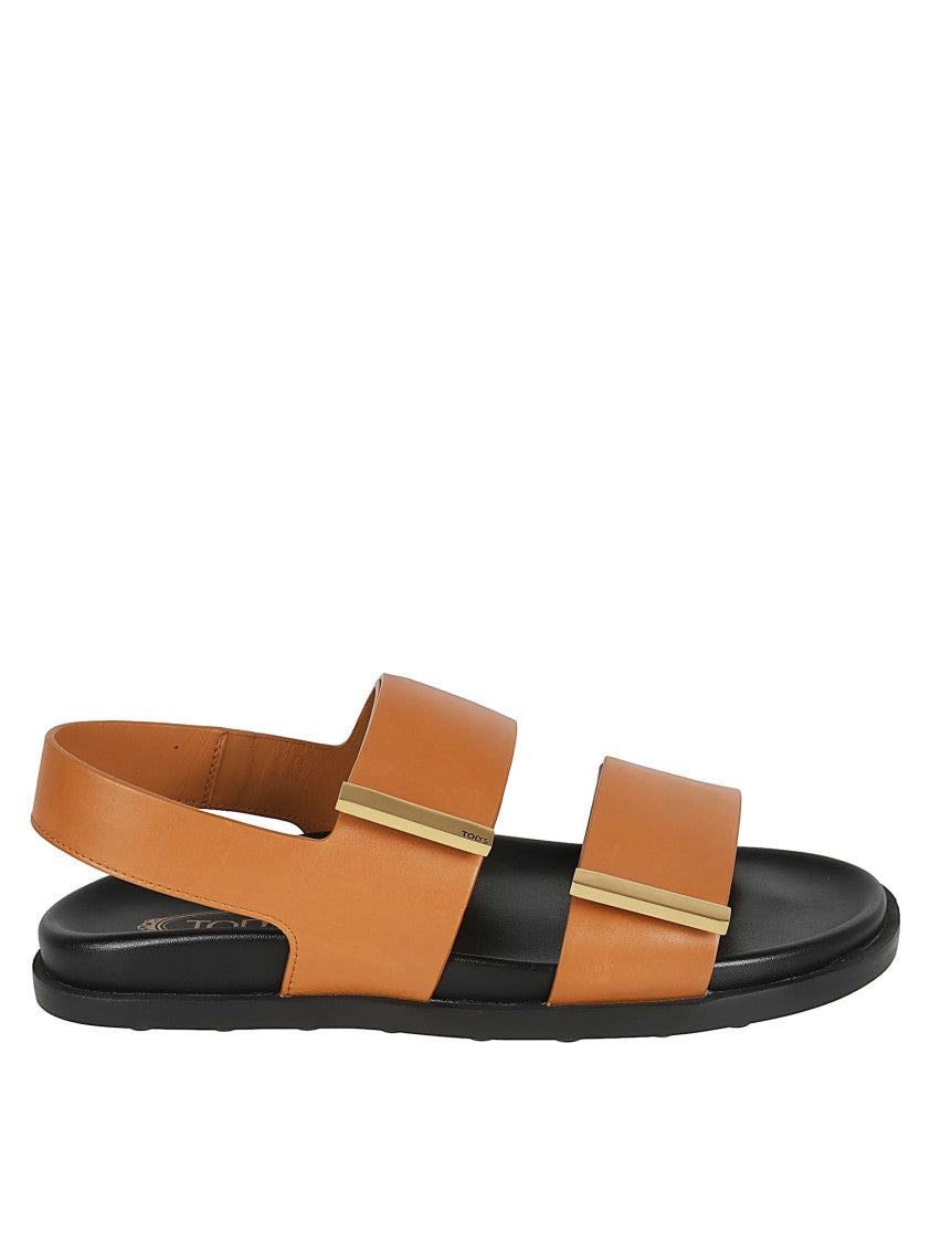 Tod's Calfskin Sandals With Wide Straps