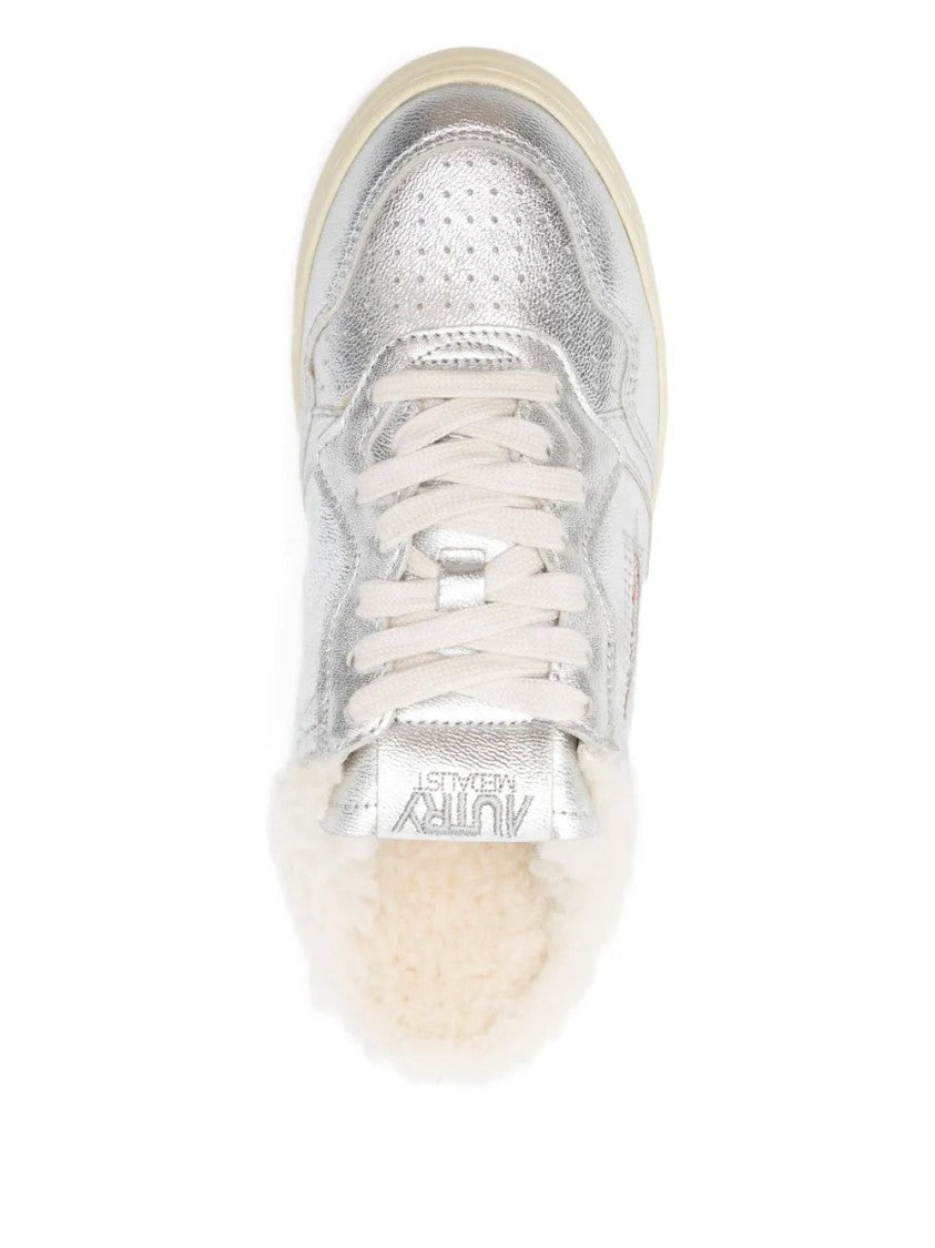 Autry Medalist Metallic Leather Sneakers