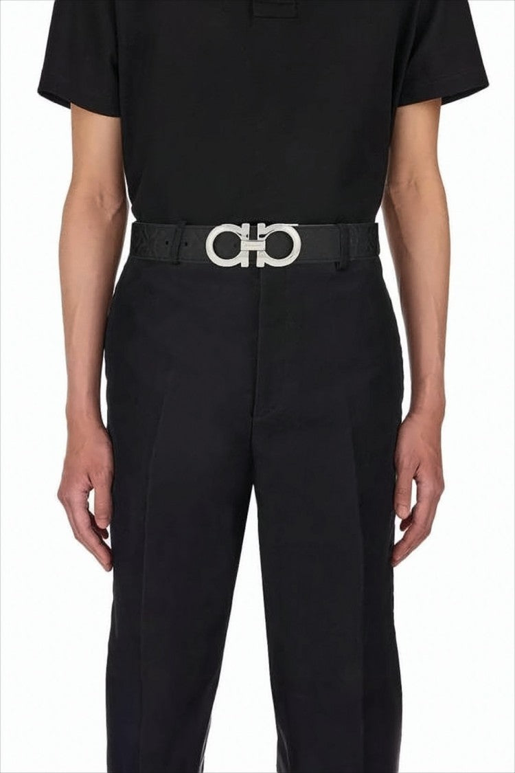 Salvatore Ferragamo Embossed Calf Leather Belt