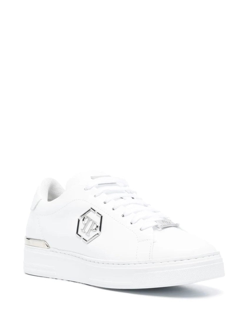 Philipp Plein Hexagon Leather Lo-Top Sneaker