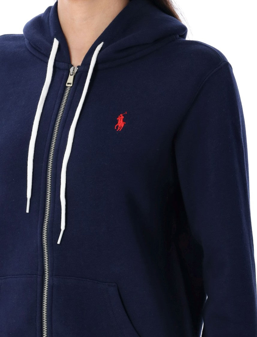 Polo Ralph Lauren Blue Zip-Up Hoodie With Drawstring