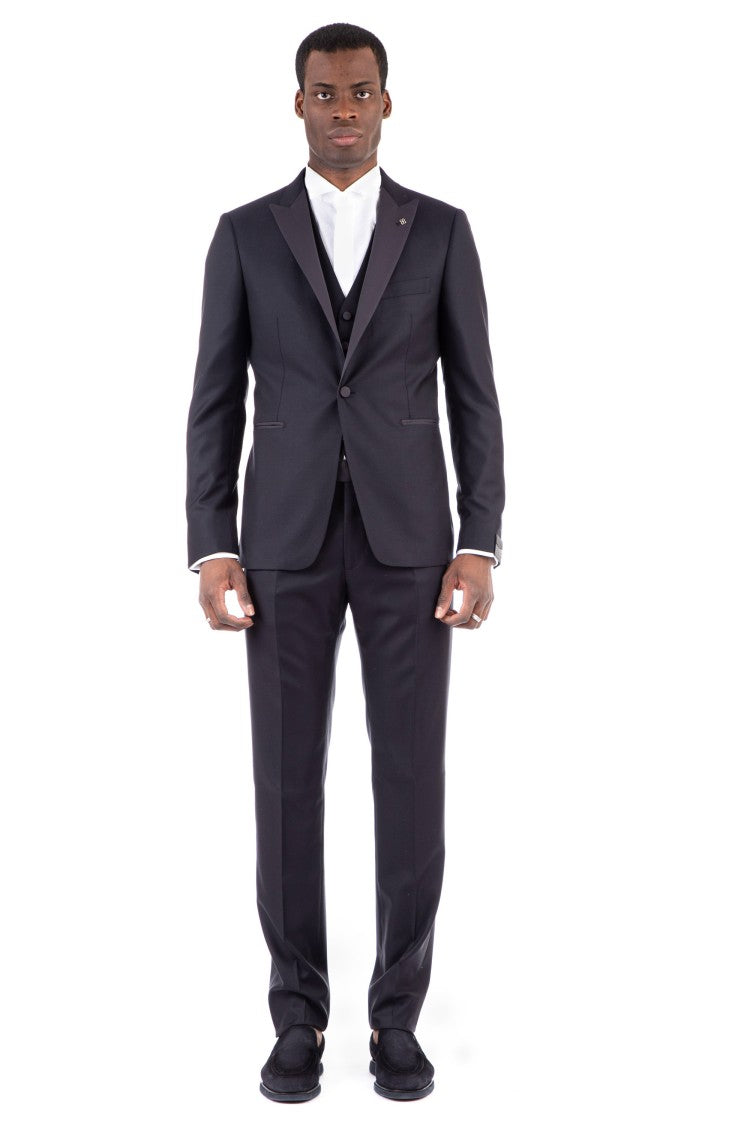 Tagliatore Wool-Silk Suit With Vest Bruce Line