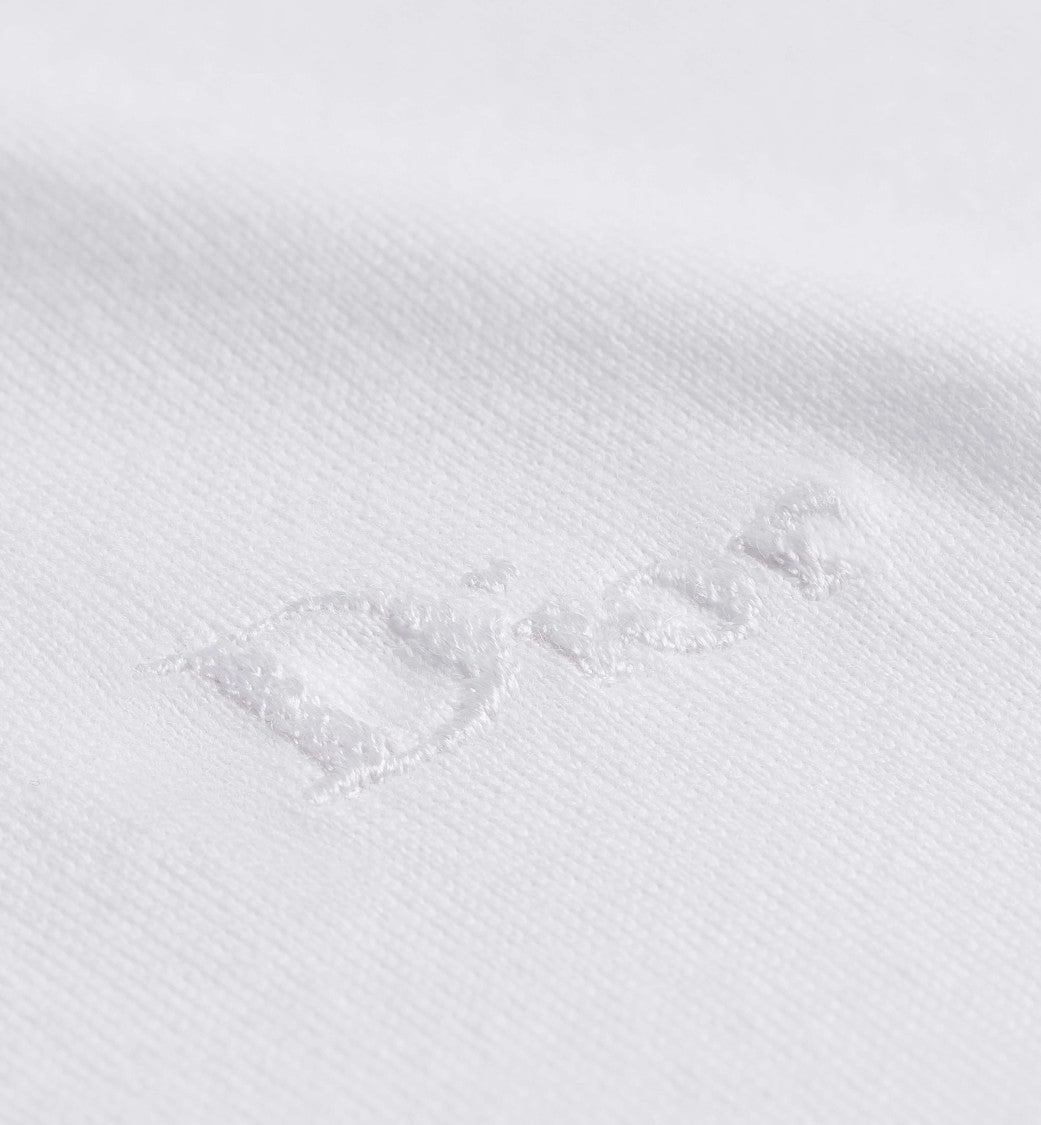 Christian Dior Minimalist White Crew Neck T-Shirt With Tonal Embroidery