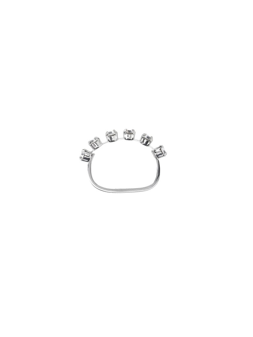 Mm6 By Maison Margiela Silver-Toned Minimalist Ring With Polished Finish