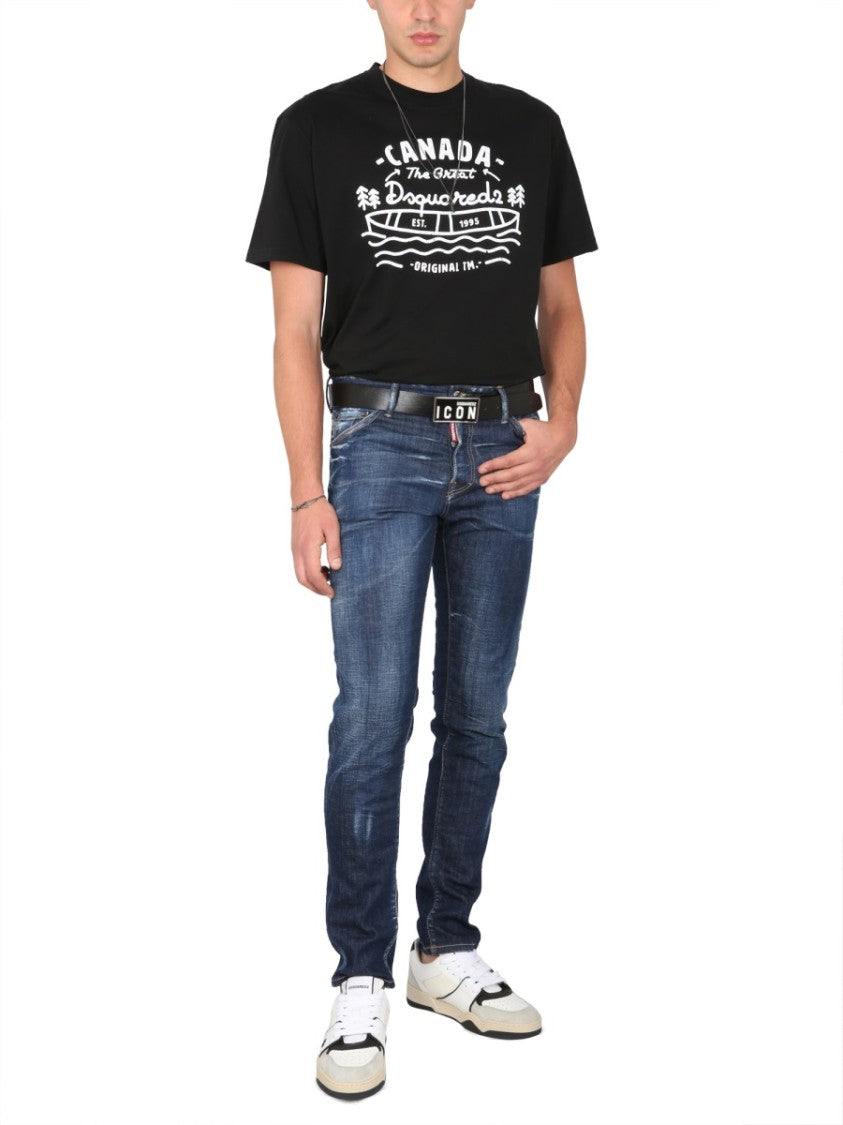 Dsquared2 Vintage Design Front Logo Print T-Shirt