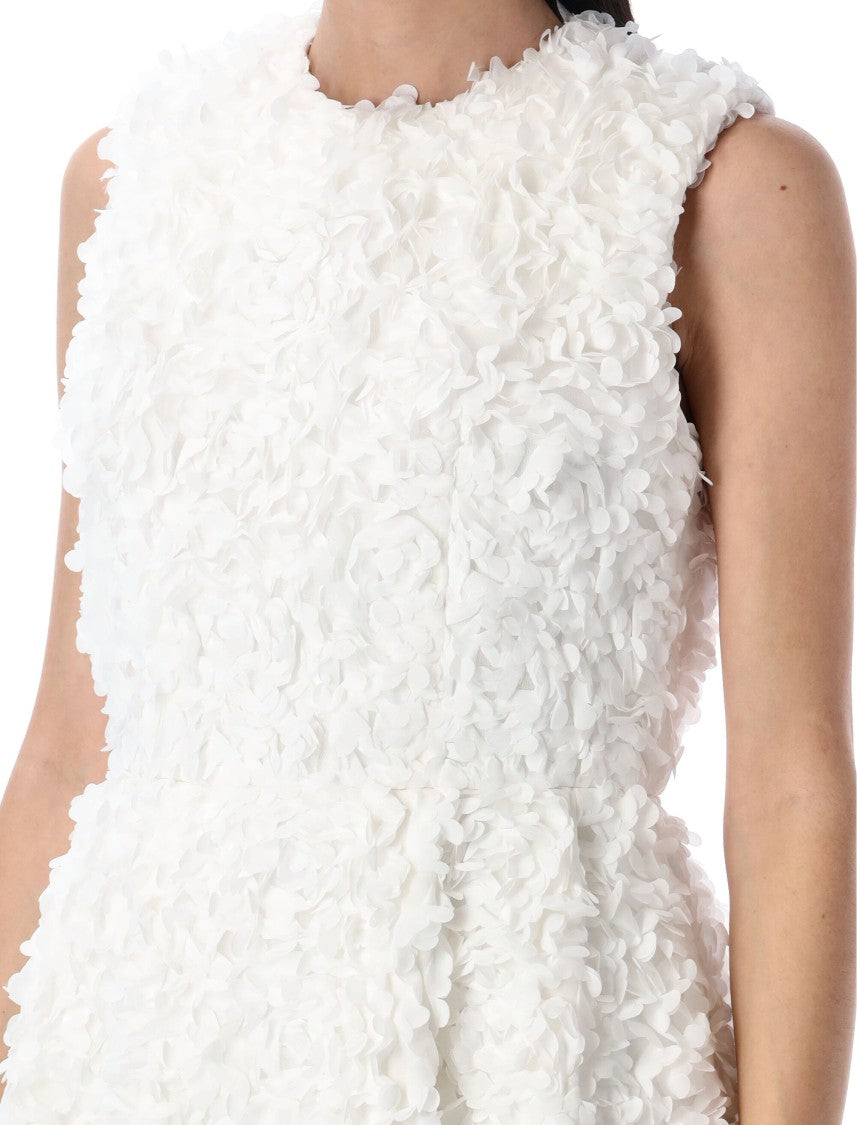 Comme Des Garçons Floral-Appliqué Midi Dress