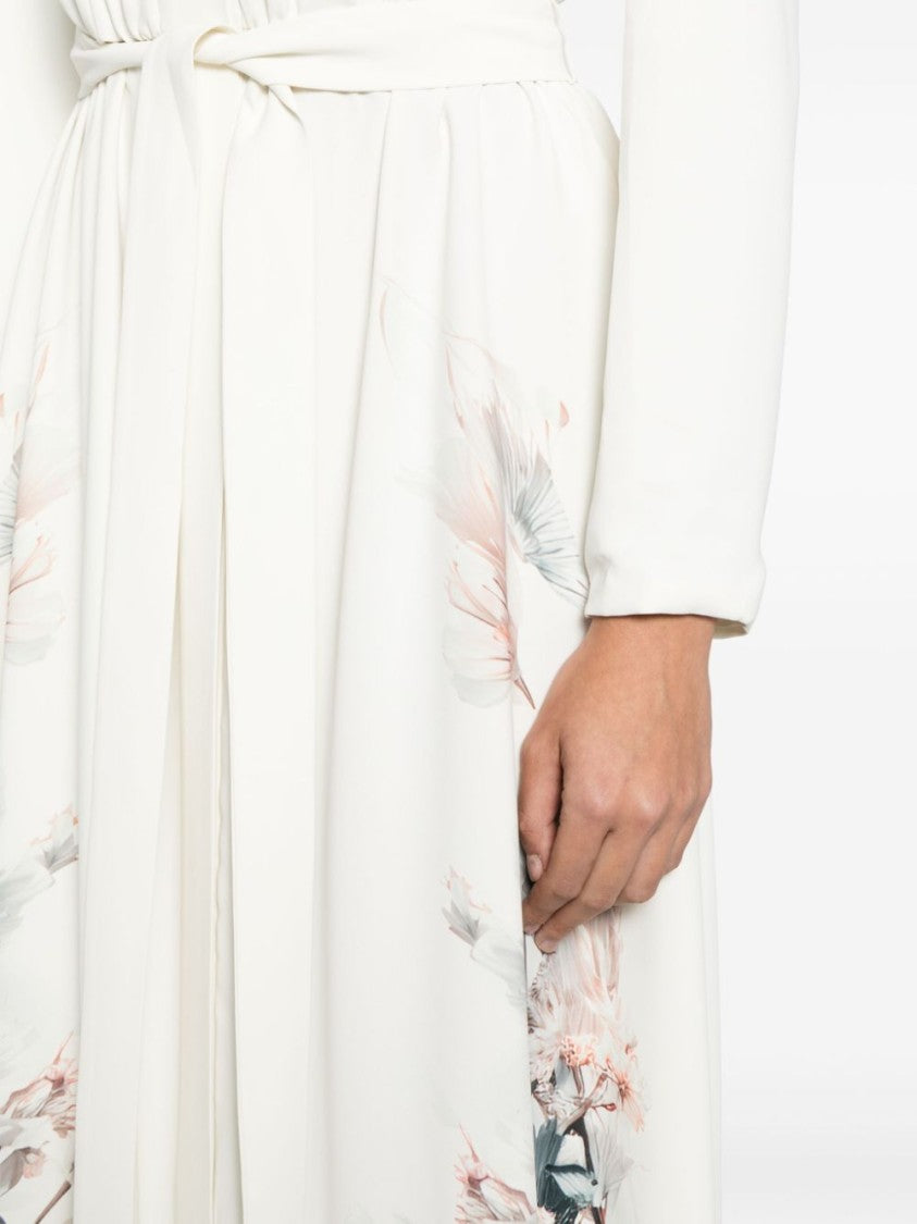 Saiid Kobeisy Crepe Floral Printed Kaftan