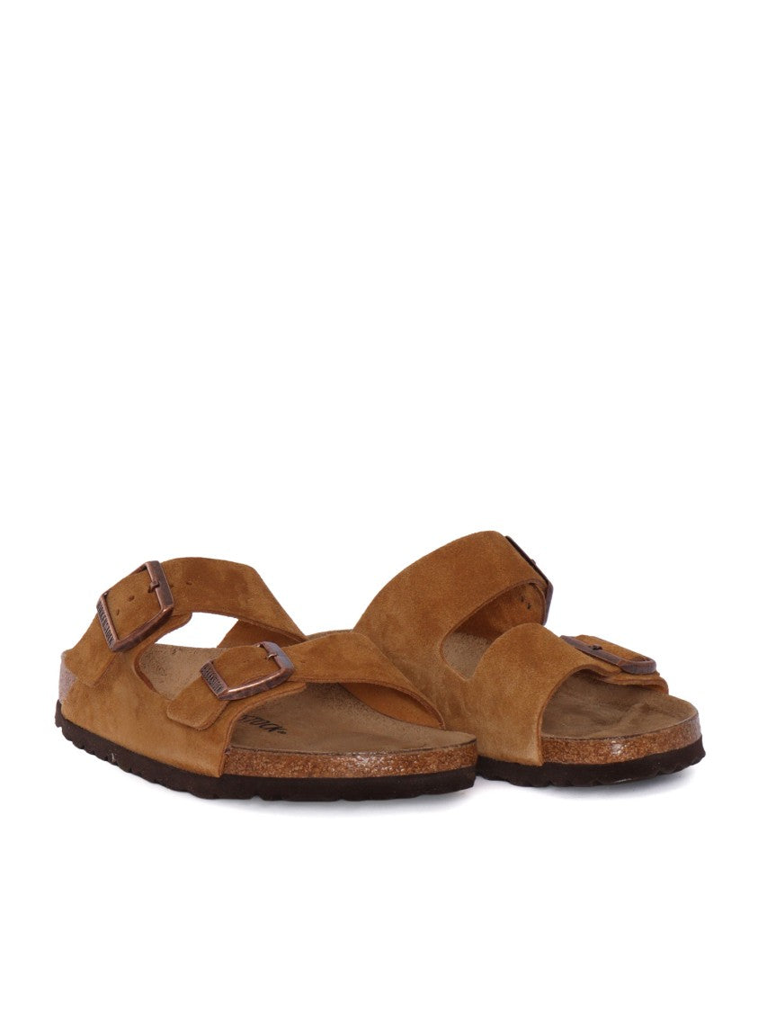 Birkenstock Mink Arizona Suede Leather Slide Sandal