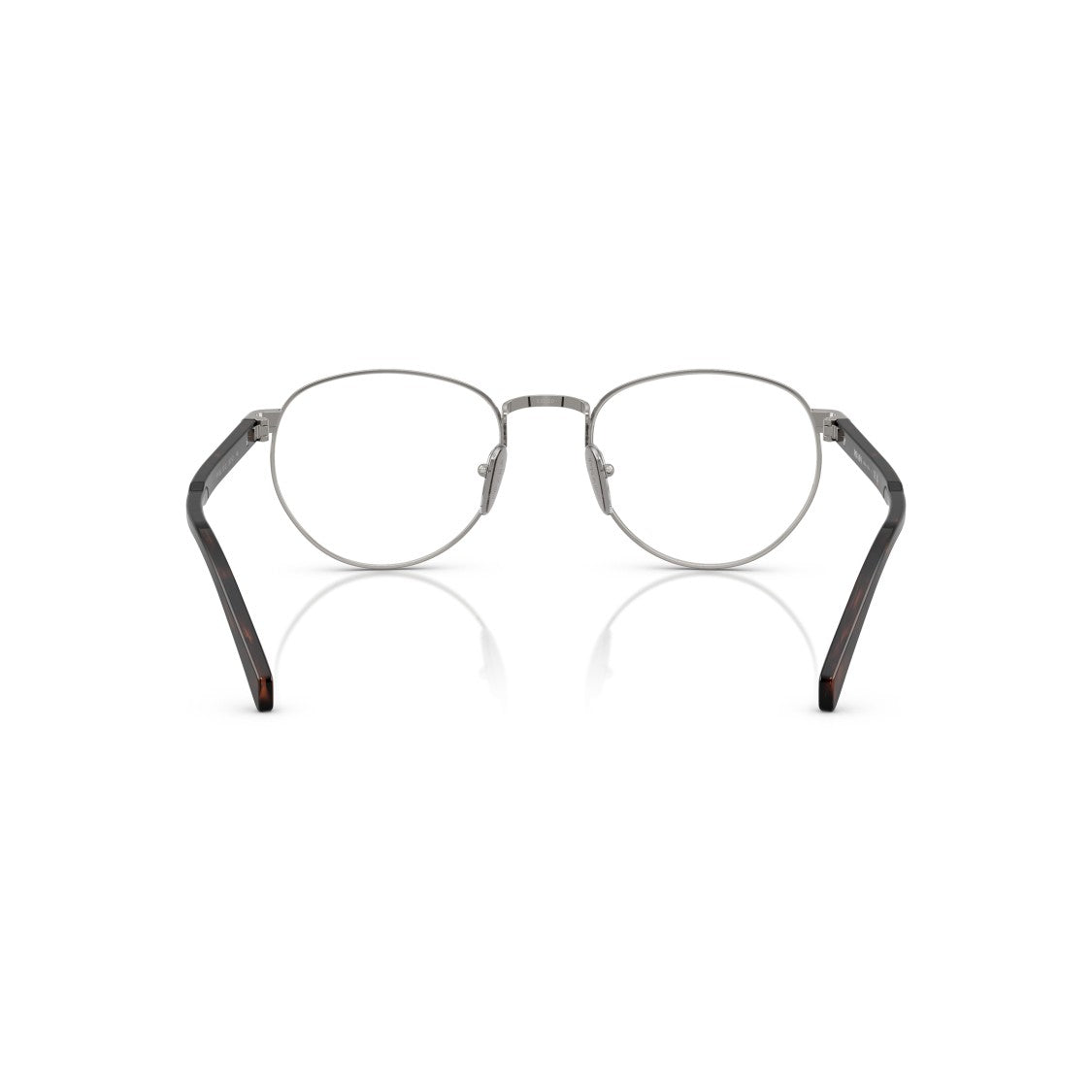 Prada 0Pr B52v Rounded Lens Silver Frame Eyeglasses