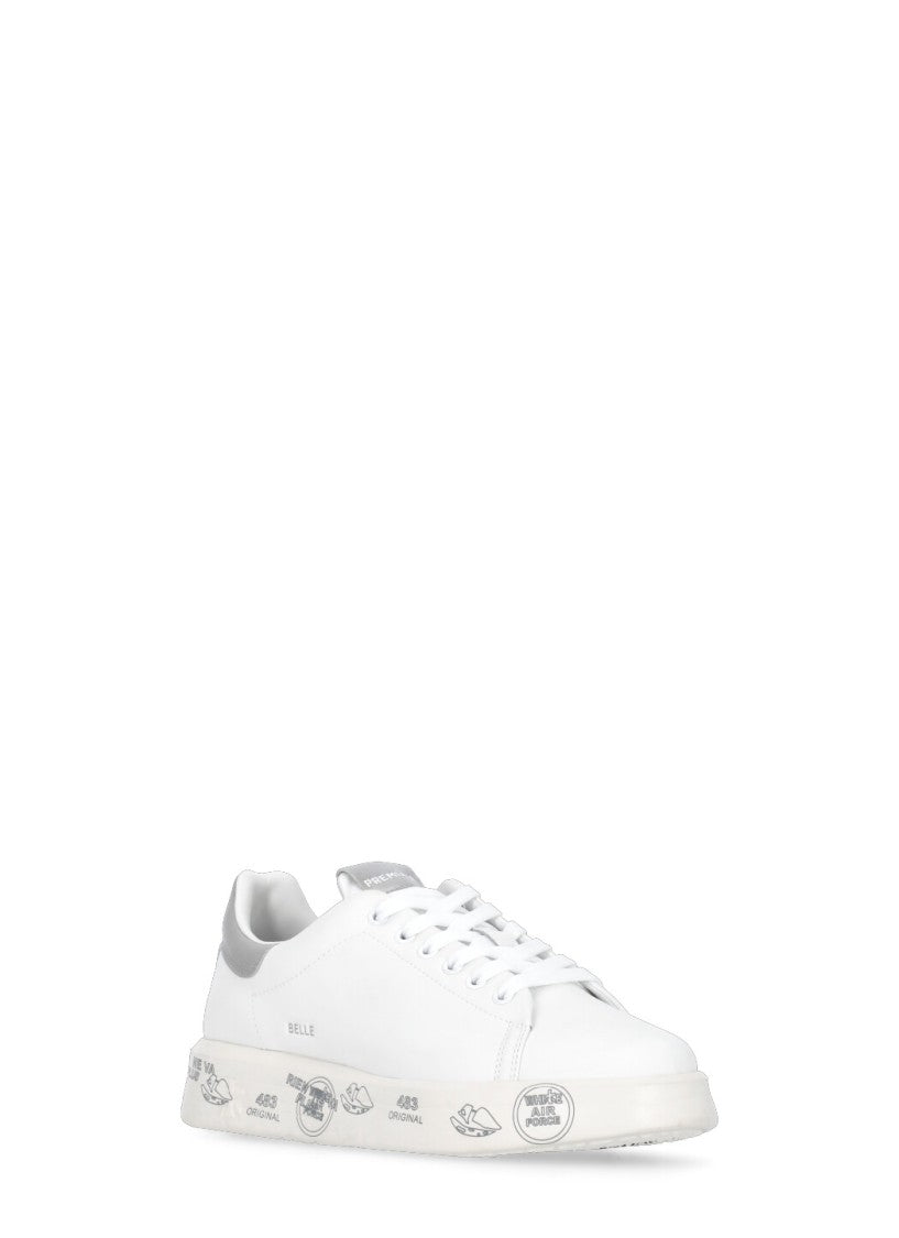 Premiata White Belle 7447 Leather Sneakers