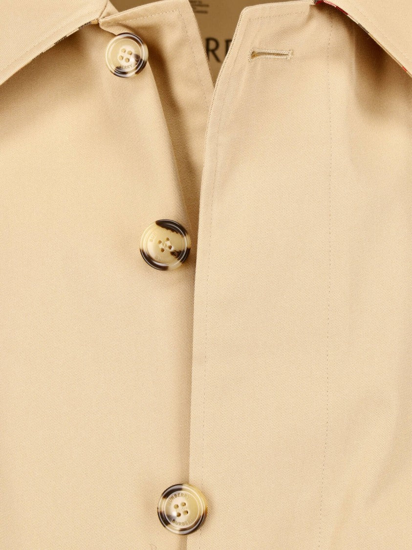 Burberry Camden Check Lined Beige Cotton Trench Coat